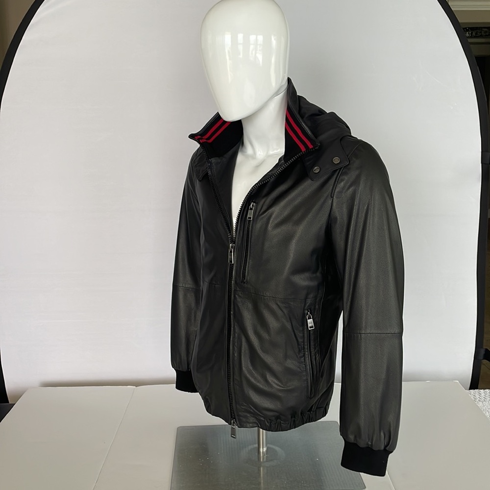 Hugo Boss Mens Leather Jacket - Picture 6 of 14